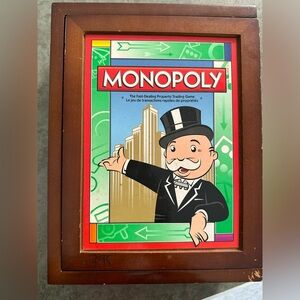 Vintage Game Collectible Monopoly Game Wooden Box